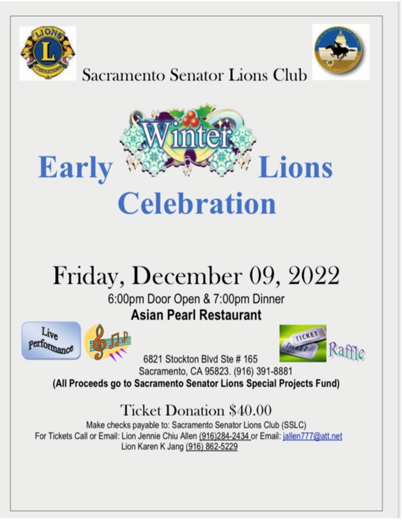 Calendar Sacramento Area Lions Clubs