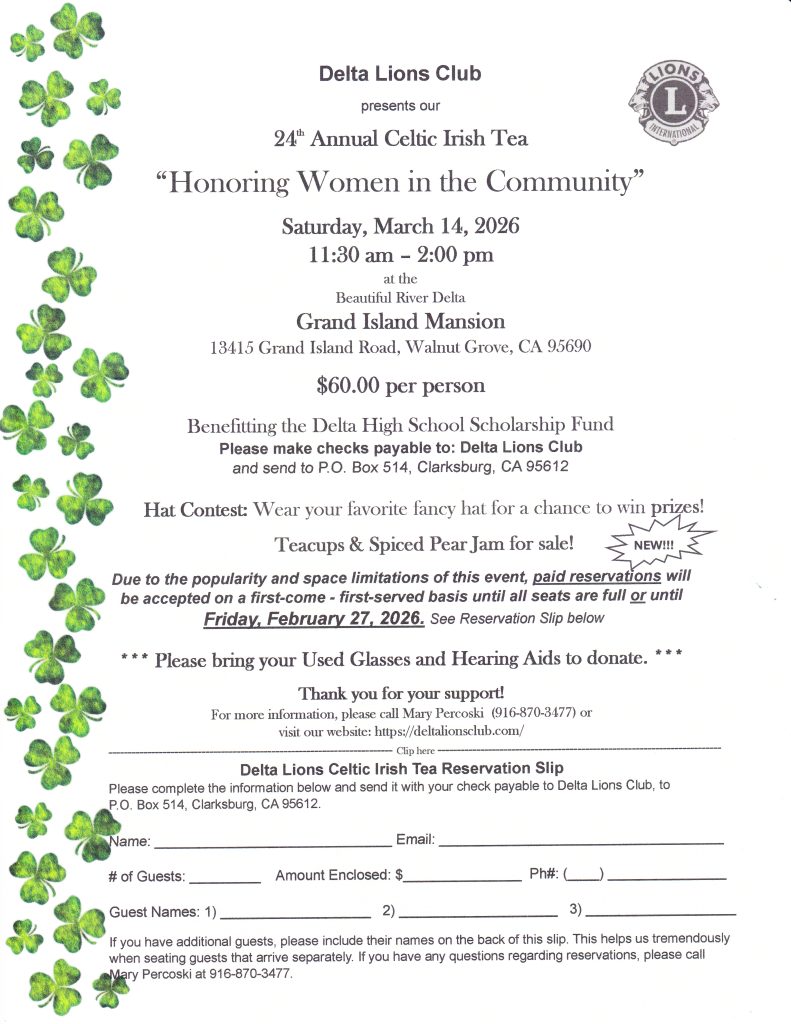 Delta Lions Club Celtic Irish Tea